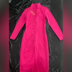 BEBE Dress Size S, Color Pink Peacock